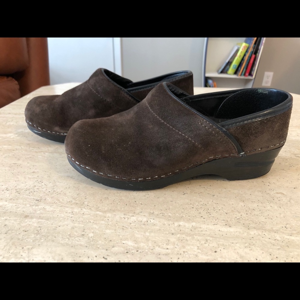 Dansko suede clogs